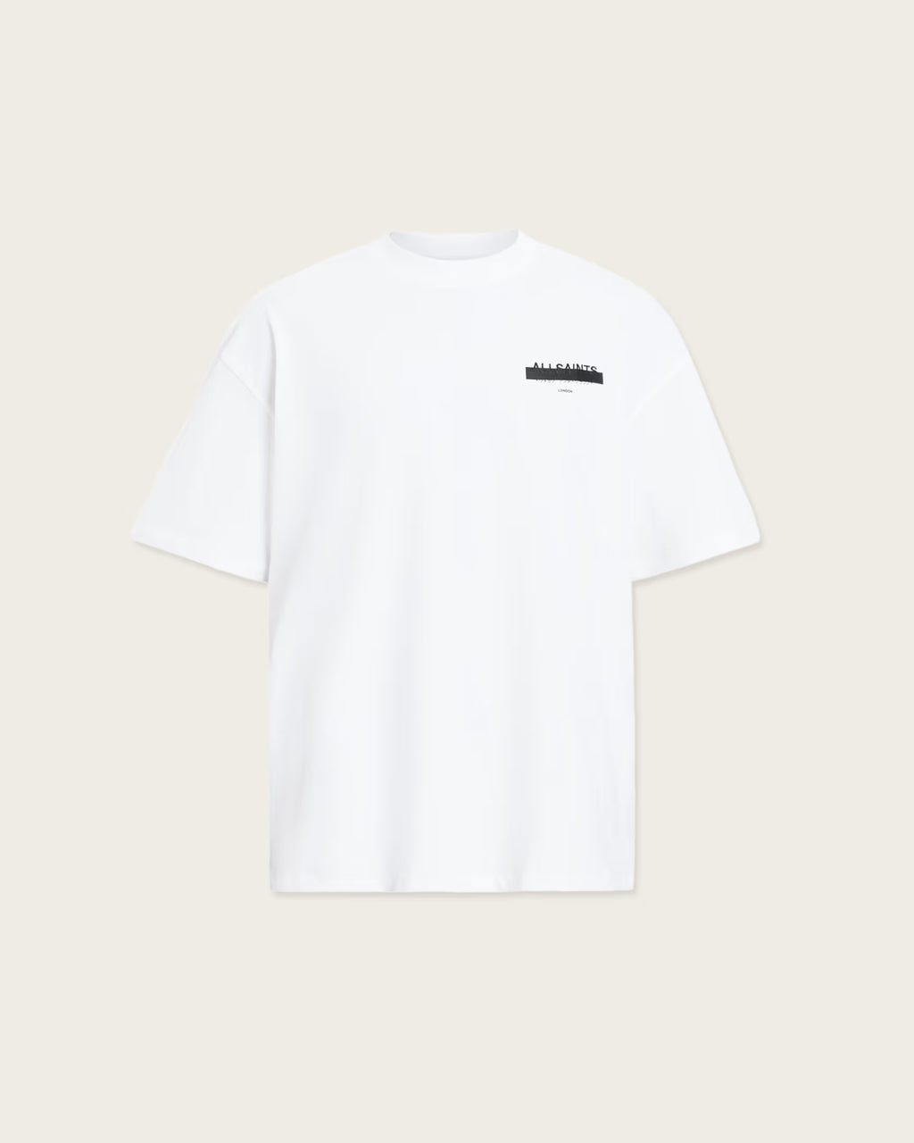AllSaints Redact Oversized Embroidered Logo T-Shirt