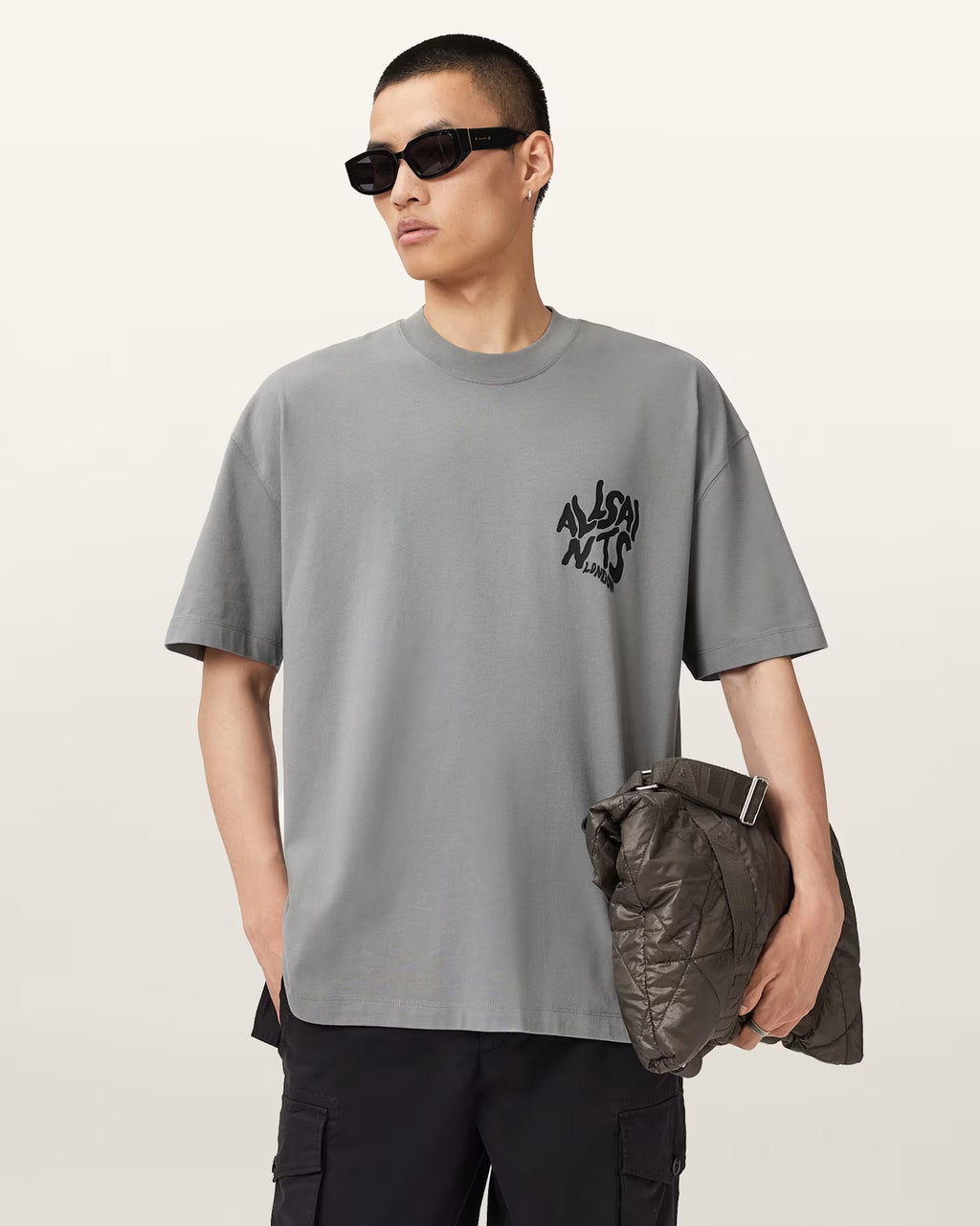 AllSaints Orlando Logo Print Oversized T-Shirt