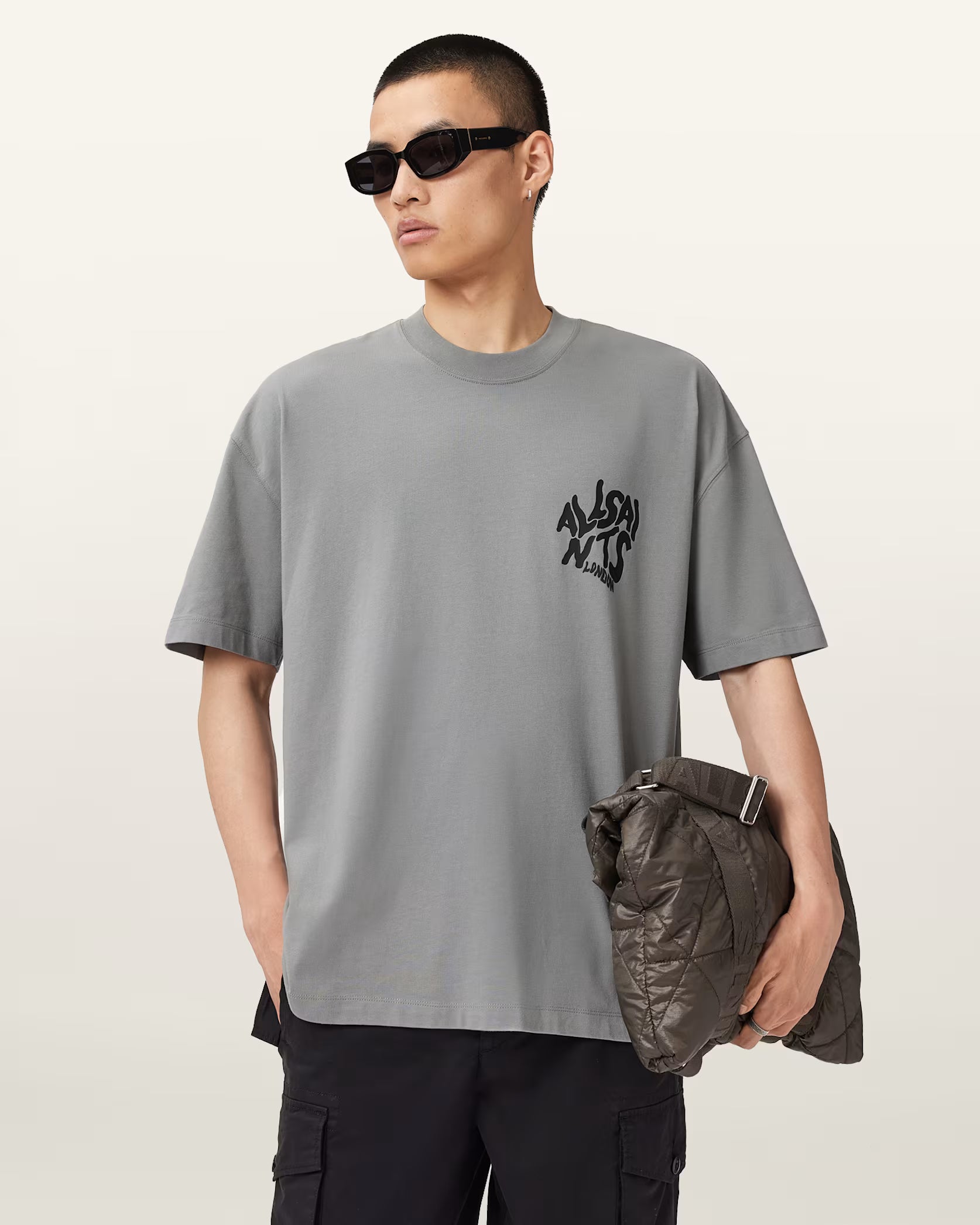 AllSaints Orlando Logo Print Oversized T-Shirt
