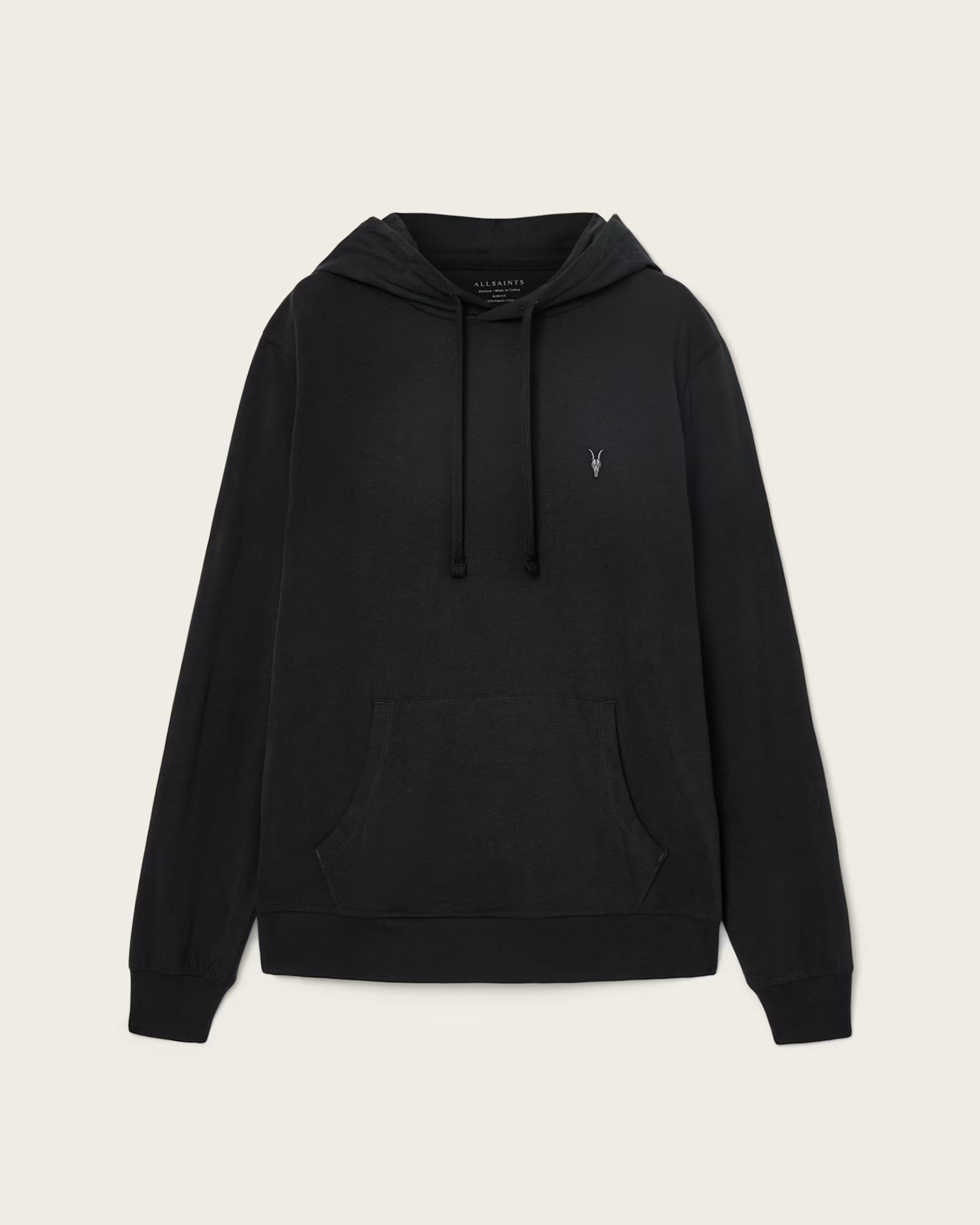 AllSaints Brace Pullover Brushed Cotton Ramskull Hoodie