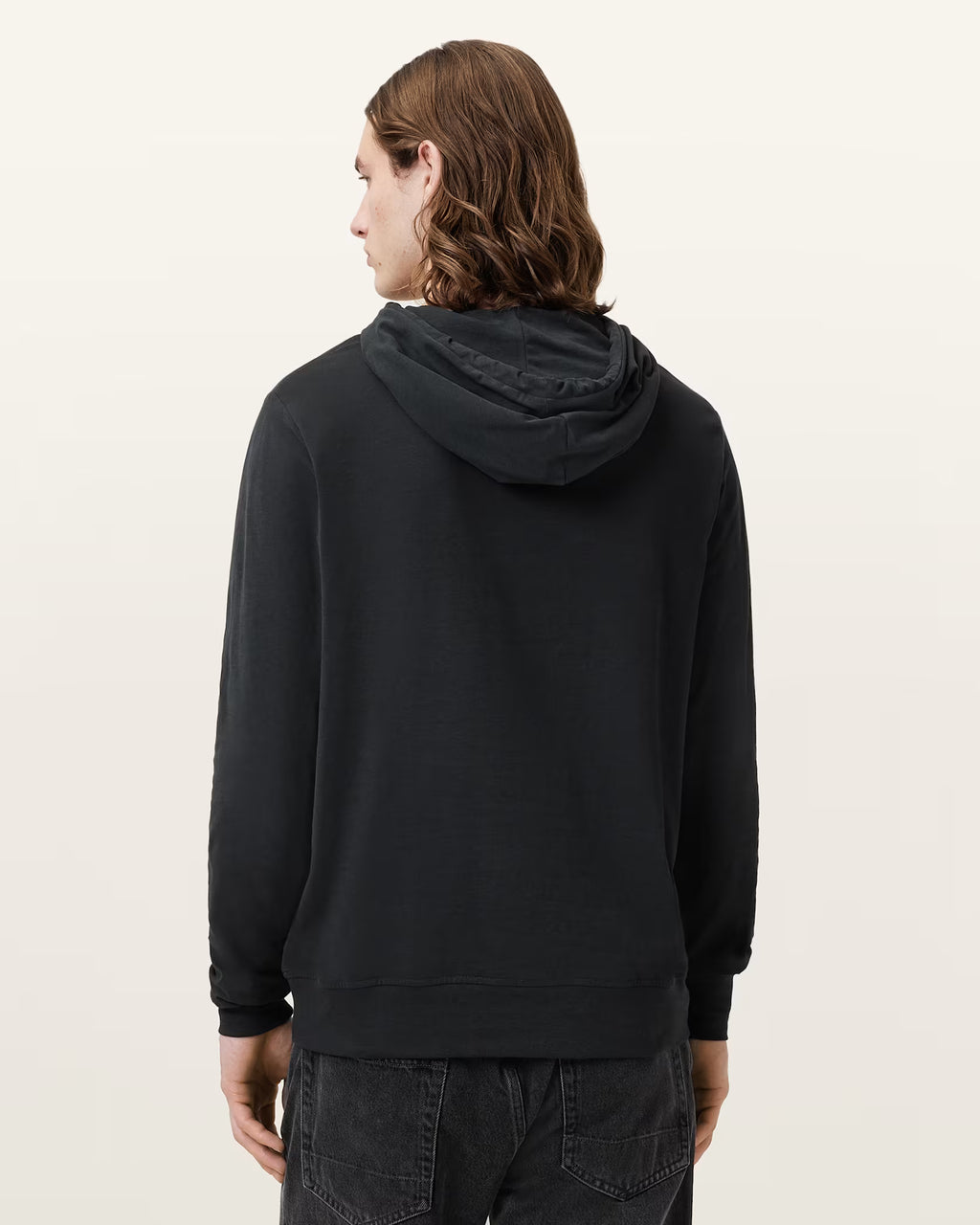 AllSaints Brace Pullover Brushed Cotton Ramskull Hoodie