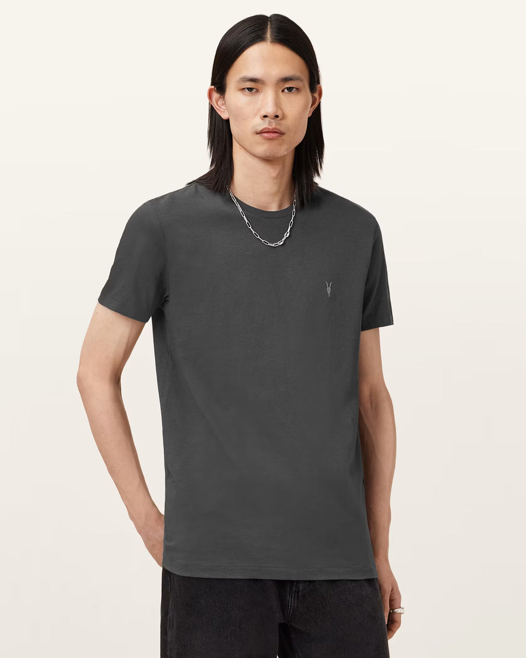 AllSaints Tonic Crew Neck Slim Ramskull T-Shirt